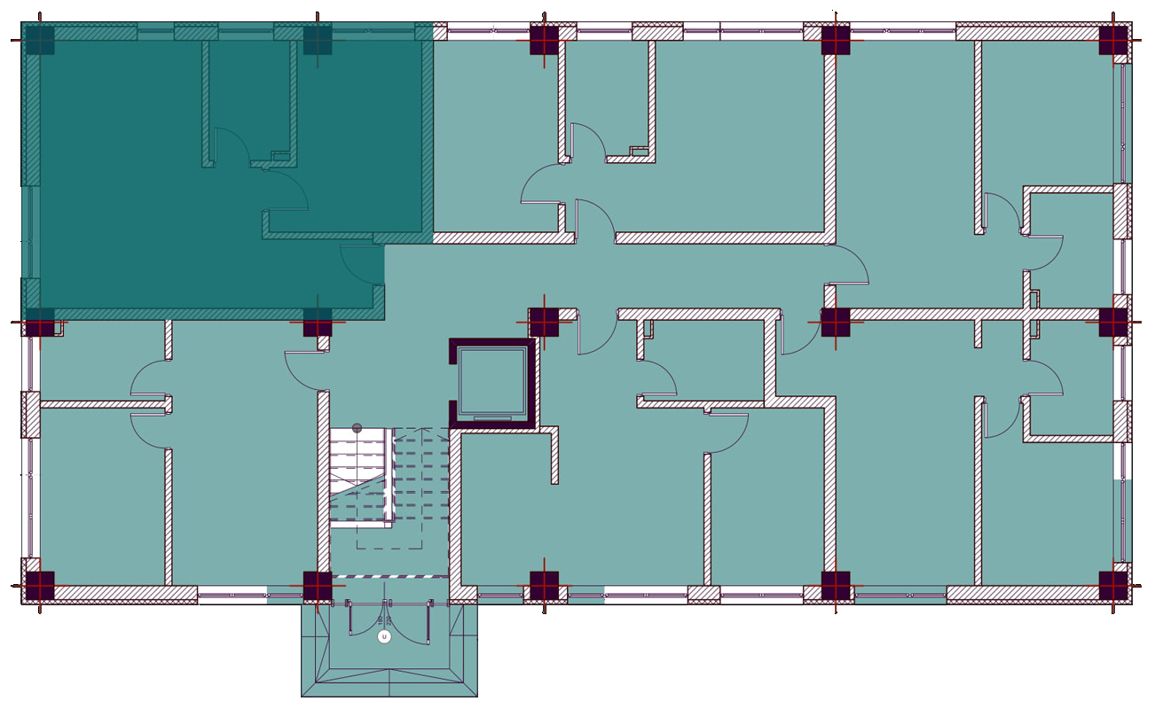 Apartamente cu 2 camere tip 1B - poziționare pe etaj
