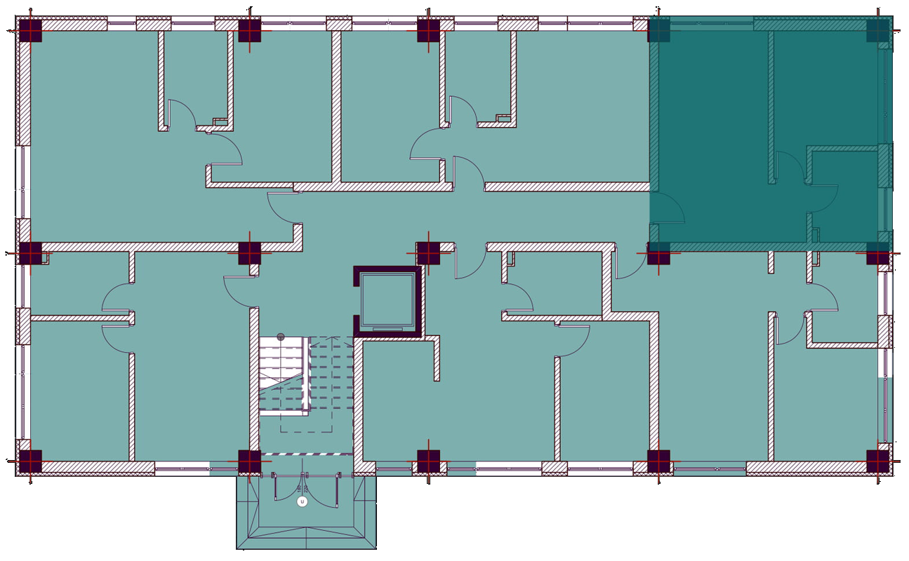 Apartamente cu o cameră tip 1D - poziționare pe etaj
