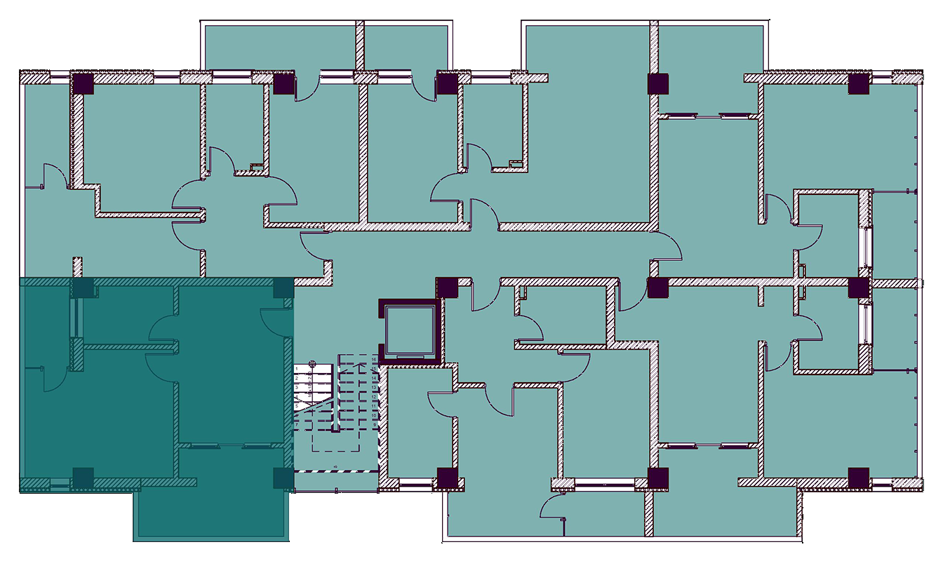 Apartamente cu 2 camere tip 2A - poziționare pe etaj