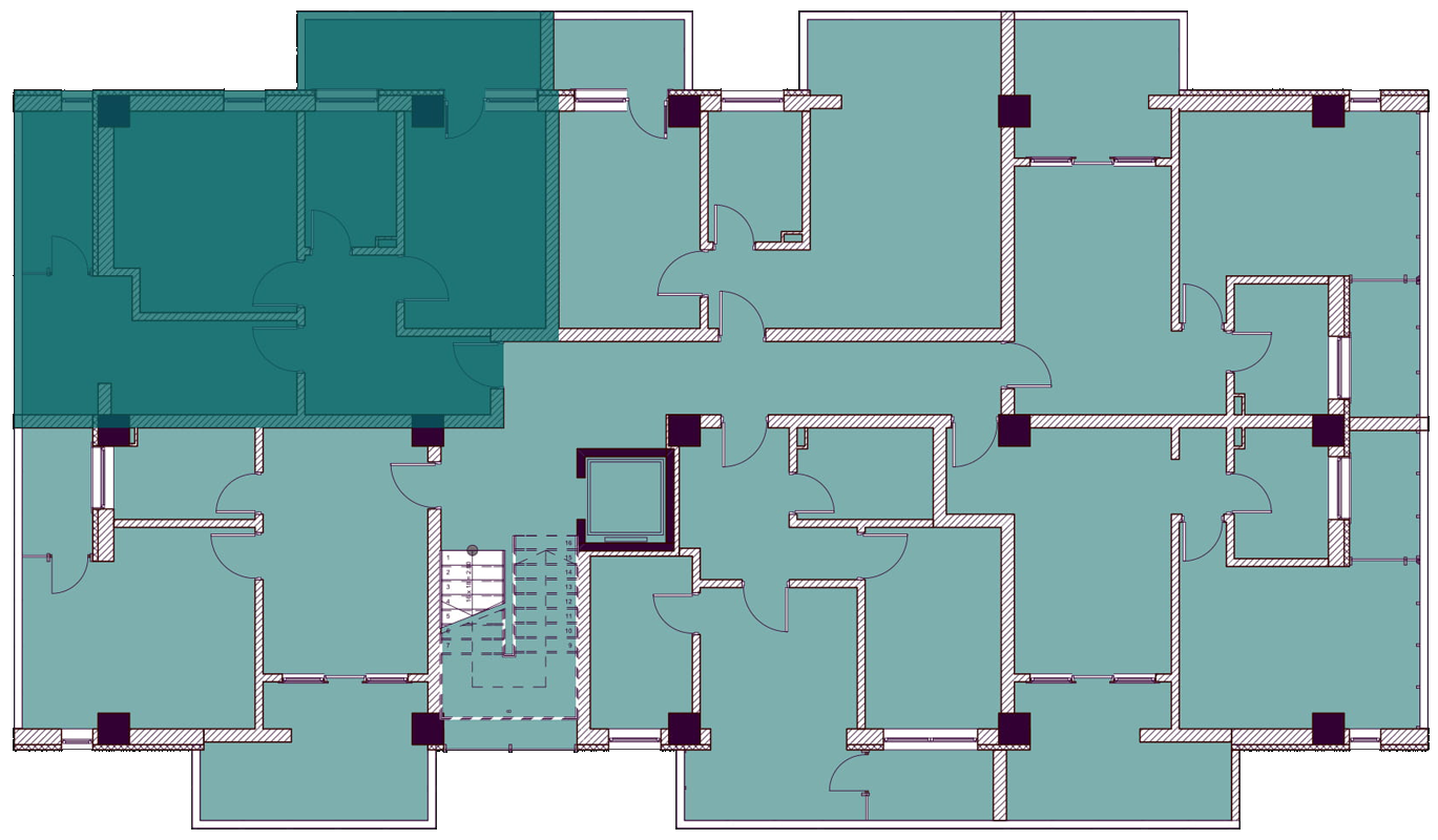 Apartamente cu 2 camere tip 2B - poziționare pe etaj