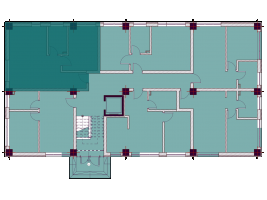 Apartamente cu 2 camere tip 1B - poziționare pe etaj
